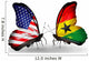 Two Butterflies with Flags Usa and Ghana Wall Decal