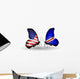 Two Butterflies with Flags Usa and Cape Verde Wall Decal