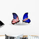 Two Butterflies with Flags Usa and Cape Verde Wall Decal