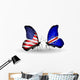 Two Butterflies with Flags Usa and Cape Verde Wall Decal