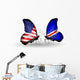 Two Butterflies with Flags Usa and Cape Verde Wall Decal