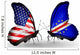 Two Butterflies with Flags Usa and Cape Verde Wall Decal