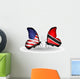 Two Butterflies with Flags Usa and Trinidad and Tobago Wall Decal