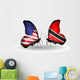 Two Butterflies with Flags Usa and Trinidad and Tobago Wall Decal