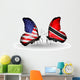 Two Butterflies with Flags Usa and Trinidad and Tobago Wall Decal