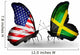 Two butterflies with flags USA and Jamaica Wall Decal