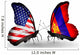 Two Butterflies with Flags Usa and Mongolia Wall Decal