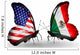 Two Butterflies with Flags Usa and Mexico Wall Decal