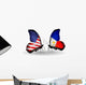 Two Butterflies with Flags Usa and Philippines Wall Decal