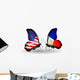 Two Butterflies with Flags Usa and Philippines Wall Decal