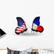 Two Butterflies with Flags Usa and Philippines Wall Decal