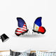 Two Butterflies with Flags Usa and Philippines Wall Decal