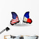 Two Butterflies with Flags Usa and Philippines Wall Decal