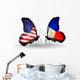 Two Butterflies with Flags Usa and Philippines Wall Decal