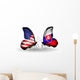 Two Butterflies with Flags Usa and Slovakia Wall Decal