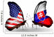 Two Butterflies with Flags Usa and Slovakia Wall Decal