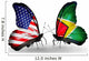 Two Butterflies with Flags Usa and Guyana Wall Decal