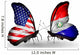 Two Butterflies with Flags  Usa and Paraguay Wall Decal