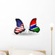 Two Butterflies with Flags Usa and Gambia Wall Decal