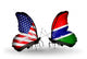 Two Butterflies with Flags Usa and Gambia Wall Decal