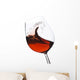 Isolated moving (motion blur) red wine glass Wall Decal