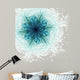 Blue fractal flower pattern Wall Mural