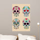 vector illustration set of skulls in mexican tradition Wall Decal