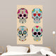 vector illustration set of skulls in mexican tradition Wall Decal