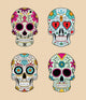 vector illustration set of skulls in mexican tradition Wall Decal