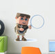 3d Hiker with magnifying glass Wall Decal