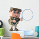 3d Hiker with magnifying glass Wall Decal