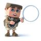 3d Hiker with magnifying glass Wall Decal