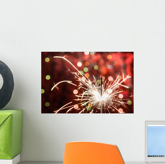 Red Background Party Sparkler Wall Mural