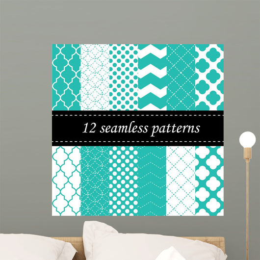 Twelve Seamless Geometric Patterns Wall Decal