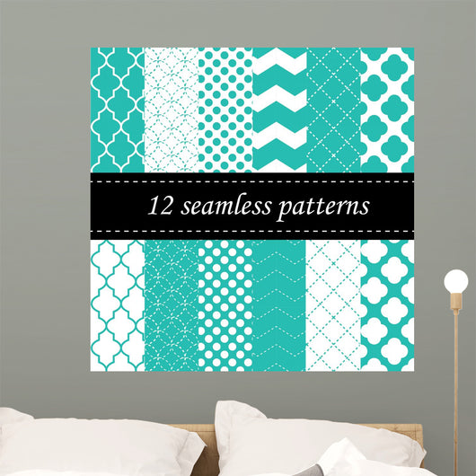 Twelve Seamless Geometric Patterns Wall Decal