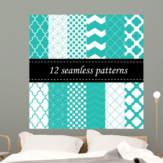 Twelve Seamless Geometric Patterns Wall Decal