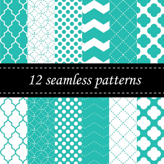 Twelve Seamless Geometric Patterns Wall Decal