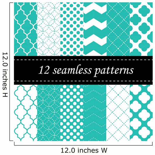 Twelve Seamless Geometric Patterns Wall Decal