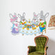 Easter bunnies at the festive table Wall Decal