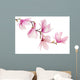 Pink spring magnolia flowers branch 