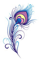 Stylized peacock feather Wall Decal