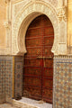Detail of the beautiful tile mosaic decoration of the at Fez, Mo 