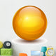 3D sphere, orange vector ball. 