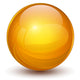 3D sphere, orange vector ball. 