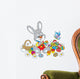 Rabbit coloring Easter eggs to the holiday Wall Decal