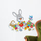 Rabbit coloring Easter eggs to the holiday Wall Decal