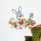 Rabbit coloring Easter eggs to the holiday Wall Decal