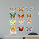 set of colorful butterflies on a white background Wall Decal