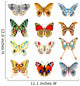 set of colorful butterflies on a white background Wall Decal