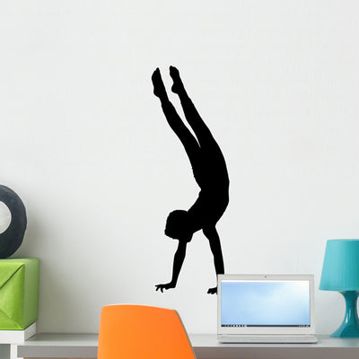 Acrobatic Gymnastics Wall Decal shown on a wall